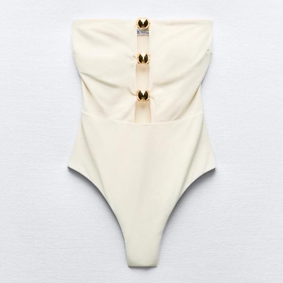 NWT Zara One-Piece Bandeau Swimsuit - Picture 5 of 15